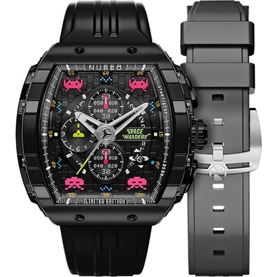 Nubeo Мъжки часовник Nubeo Magellan Chronograph Space Invaders - Astro Ash Limited (NB-6024-SI-08)