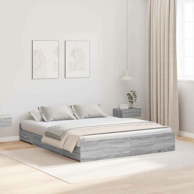 zahrada-XL 3335322 Rám postele s úložným prostorem s čelo Šedá sonoma