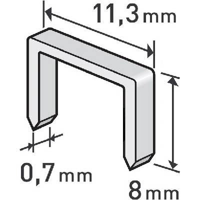 EXTOL PREMIUM Spony, balení 1000ks, 8mm, 11,3x0,52x0,70mm, 8852502