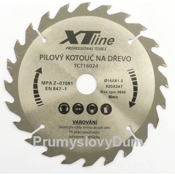 XTline TCT16024 Pílový kotúč 160x2,0x20 (16)mm 24zubov