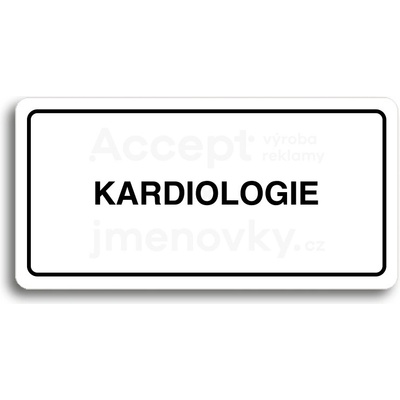 ACCEPT Piktogram KARDIOLOGIE - bílá tabulka - černý tisk