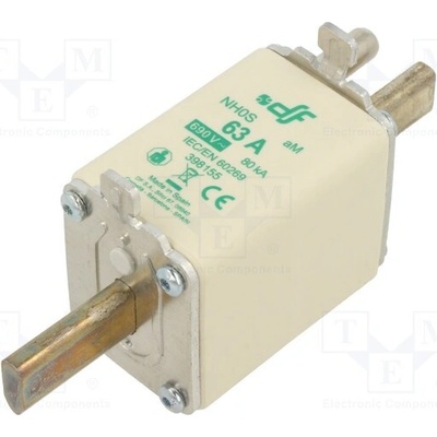 DF ELECTRIC 398155 Pojistka: tavná; 63A; 690VAC; aM; keramická; NH0S