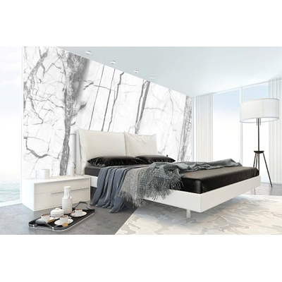 DIMEX ART Самозалепваща се флизелинова фототапета модел от бял мрамор 375 x 250 см