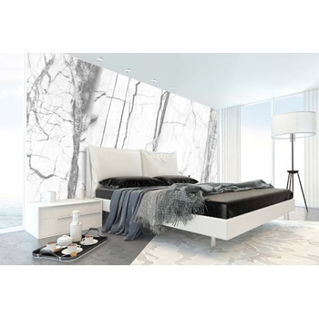 DIMEX ART Самозалепваща се флизелинова фототапета модел от бял мрамор 375 x 250 см