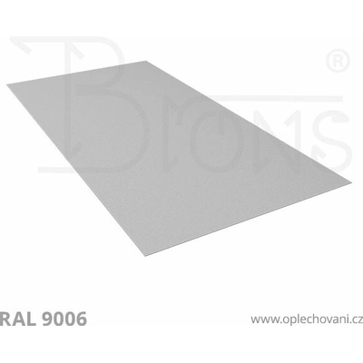 Brons Rovinný plech 1000 x 2000 mm stříbrná