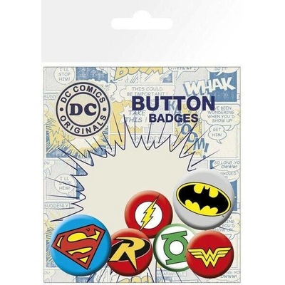 GB eye Odznáčky Batman Flash Wonder Woman Superman 6 ks
