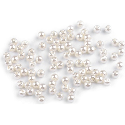 Prima-obchod Plastové voskové korálky / perly Glance Ø4 mm, barva F1 perlová