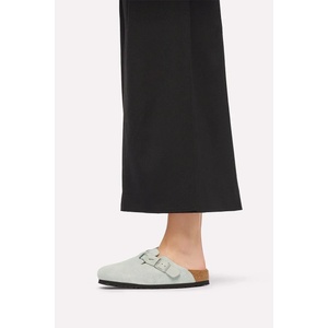 Birkenstock чехли сабо дамски от велур Boston Braided Suede Leather