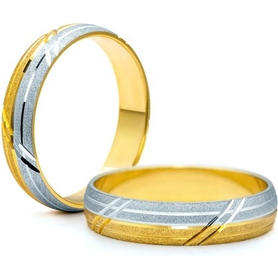 Savicki Snubní prsteny dvoubarevné zlato půlkulaté SAVOBR51