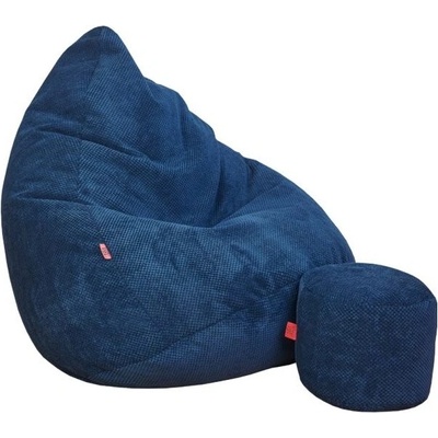 Supplies sedací vak Dot Relax z plyšoviny tmavo modrý