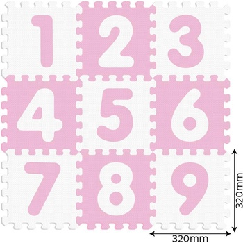 Sun Ta Toys Розов антибактериален мек пъзел ЧИСЛА 9 части (1007223F)