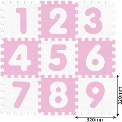 Sun Ta Toys Розов антибактериален мек пъзел ЧИСЛА 9 части (1007223F)