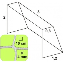 Kosiksiete Hádzanárska sieť 3x2x0,8x1,2/10/4mm