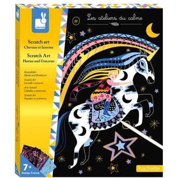 Janod Atelier картини за изстъргване Коне и Еднорози Комплект Maxi