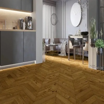 Трислоен паркет Chevron Дъб Honey