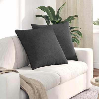 vidaXL Диван възглавници 2 pcs Тъмен сив 60 x 60 cm Кордюрова тъкан (42014033)