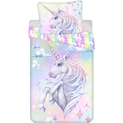 Jerry Fabrics obliečky Unicorn Pastel Rainbow 140x200 70x90