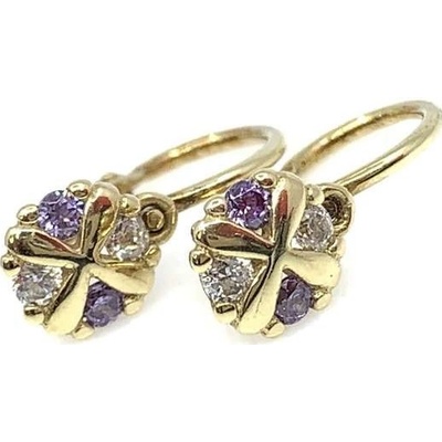 Jan Kos jewellery zlaté náušnice s fialovým kamenem 59616153