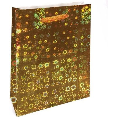 Nekupto Dárková taška malá hologram Zlatá