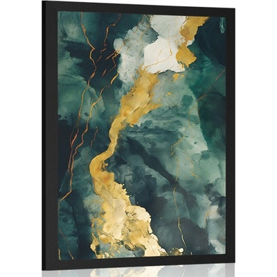 Plakát zelený mramor - 40x60 black
