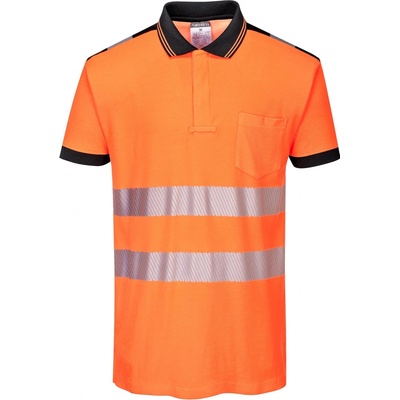 Portwest HI-VIS PW3 T180 Reflexná polokošeľa HV oranžová/čierna XS