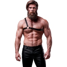 Fetish Submissive Attitude Eco Leather Crossed Shoulder Strap Harness Men