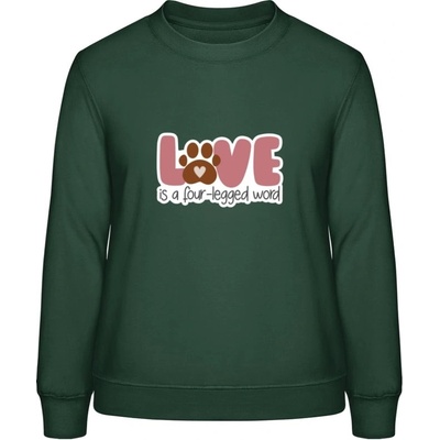 AWDis Sweat mikina Design s tématem Pes a Láska Lahvově zelená