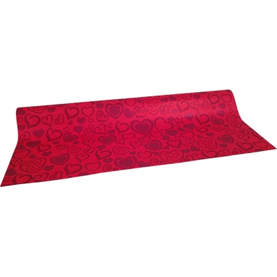 Floristická fólie 50cm x 9,1m - serc-duo 22\17-ČERVENÁ