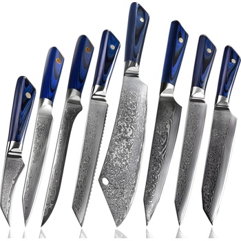 HARAHU Комплект дамаски ножове sa-20222 - Син kp20222 (sa-20222)