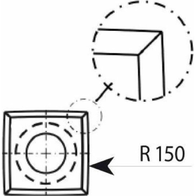 IGM RSS-CB Čtvercová zaoblená žiletka - 11x11x2 HW