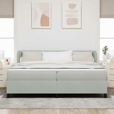 zahrada-XL 3339788 Postel s boxspringem s matrací Světle šedá samet