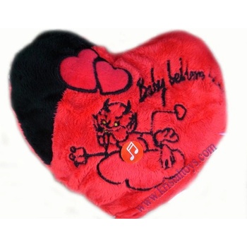 Сърце плюш с бродерия на дяволче малко