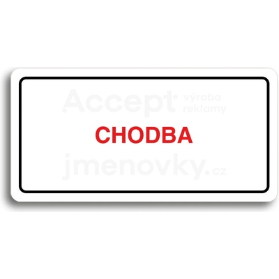 ACCEPT Piktogram CHODBA - bílá tabulka - barevný tisk