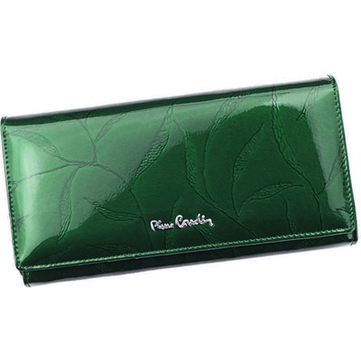 Pierre Cardin lakovaná kožená peňaženka s mincovníkom na zips zelené