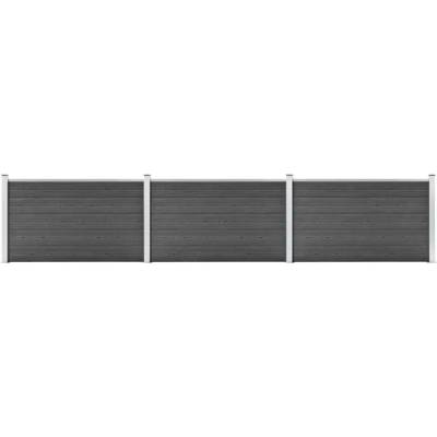 vidaXL Set plotového dílce WPC 526 x 105 cm černý