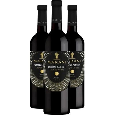 Marani SAPERAVI CABERNET červené suché víno 13,5% 3 x 0,75 l (holá lahev)