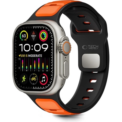 Tech-Protect iconband line apple watch 8 / 9 / 10 / 11 / se / ultra (44 / 45 / 46 / 49 mm) black/orange (5906302333424)