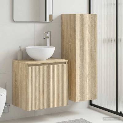 vidaXL Комплект мебели за баня 2 бр. Дъб сонома 33 x 34, 5 x 100 см (3406115)
