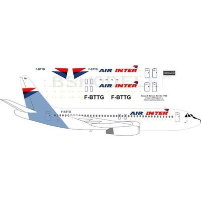 Air Obtisky Dassault Mercure Inter pro Veb Plasticart BSmodelle BSM100016 1:100