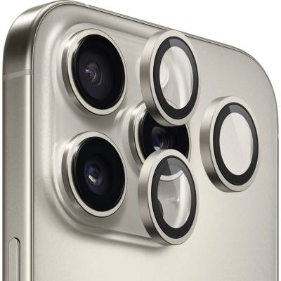 Blueo Протектор камера за iPhone 16 Pro / iPhone 16 Pro Max - оригинален протектор за обектив с метална рамка - Сив