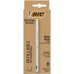 BIC Химикалка, 0, 32 мм, капачка, матово сребърно тяло, BIC "Cristal ReNew", синя + вложка 997202 (997202)