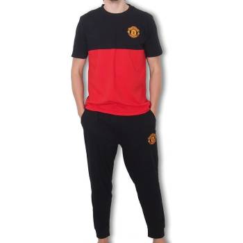 FC Manchester United pánské pyžamo krátký rukáv černo červené