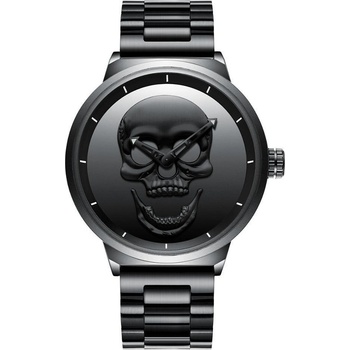 Biden Мъжки часовник Biden Skull, Неръждаема стомана, Черен (BIDEN-0063-STEEL-BLACK)