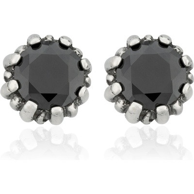 Linda's Jewelry náušnice Black Daisy Flower chirurgická oceľ IN339