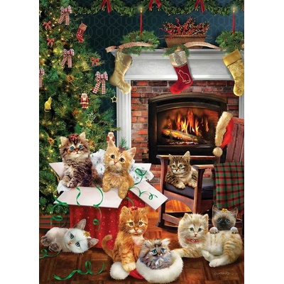 Cobble Hill Christmas Kittens 1000 dielov