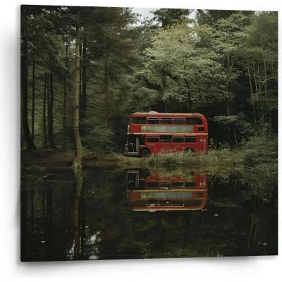 Sablio Obraz Červený patrový autobus - 110x110 cm