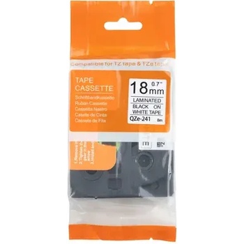 Image 1 of NEOMAX ЛЕНТА ЗА ЕТИКЕТНИ ПРИНТЕРИ BROTHER ТИП TZ - 18 mm x 8, 00 m - BLACK ON WHITE TAPE - TZE241 (TZE-241) - PN TP-B241 - NEOMAX (300BRATZE241N)