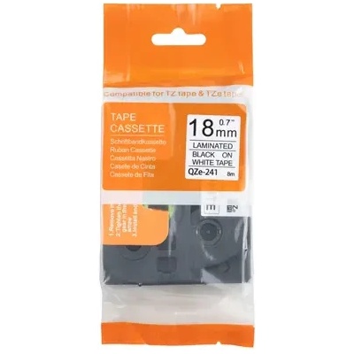 NEOMAX ЛЕНТА ЗА ЕТИКЕТНИ ПРИНТЕРИ BROTHER ТИП TZ - 18 mm x 8, 00 m - BLACK ON WHITE TAPE - TZE241 (TZE-241) - PN TP-B241 - NEOMAX (300BRATZE241N)