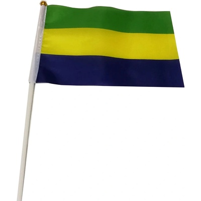 Vlajka Gabon 14 x 21 cm na plastové tyčce