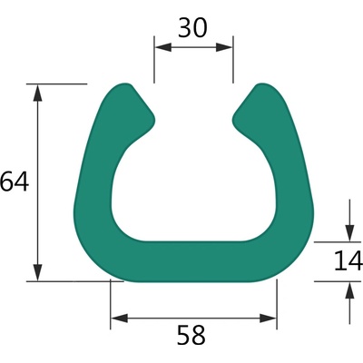 10 ks - Penový polyetylén Profil U FIX 60 (1ks=2bm)